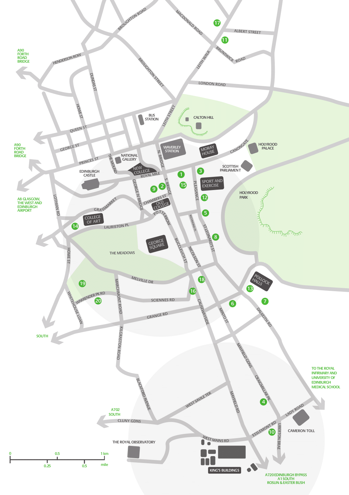 University Of Edinburgh Map Uoe Accommodation